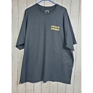 Private Members Club Mens T-Shirt Black Short Sleeve Mens Sz 2XL Printed Design